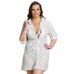 Saida de praia renda branca plus size - Renda Madrugada Plus