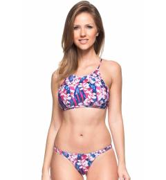 Biquini floral cropped calcinha basica fio dental Oceano Indico
