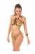 Biquini dourado decote Halter Bordado