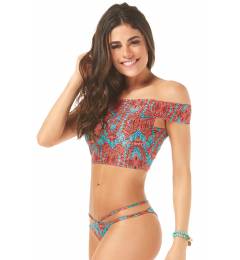 Biquini Cropped ombro caido calcinha strappy Naomi