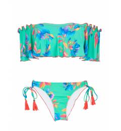 Biquini Babado Estampado Acqua Flora Babado