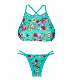 Top cropped calcinha duas tiras florzinha Bloom Cropped