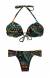 Biqu�ni push up estampado preto Bordado Balconet