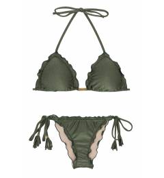Biquini Verde Brilho Croco Frufru