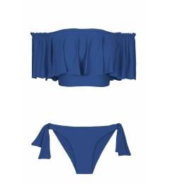 Biqu�ni babado azul Denim Babado