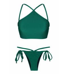 Top cropped texturizado verde Duna Green Cropped Neck