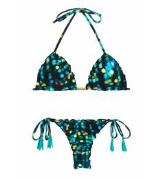 Biquini estampado preto Luce Frufru Fio