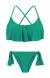Biquini Verde Babado Moderado Malaquita Babado