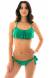 Biquini Verde Babado Moderado Malaquita Babado