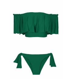 Biqu�ni ombro a ombro babado verde mata Mandacaru Babado