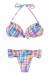 Biqu�ni push up xadrez franzido Plaid Tie