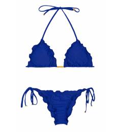 Biquini frufru lacinho com ponteira ouro velho Planet Blue Frufru