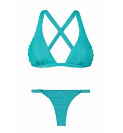 Biquini fio dental cortinão de lurex azul claro Radiante Azul Sporty Mini
