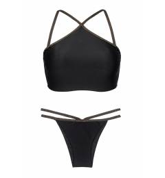 Biquini de tirinhas com lurex Radiante Cropped Neck