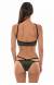 Biquini de lurex top cropped preto brilhoso Radiante Cropped Strappy