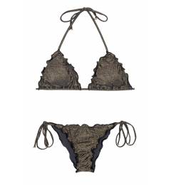 Biquini de lurex preto brilhoso Radiante Preto Frufru