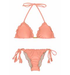 Biqini Frufru Brilho Rose Frufru