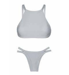 Biquini top cropped prata Silver Cropped