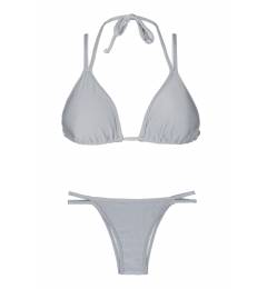 Biqu�ni duas tiras prata cortininha Silver Duo