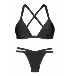 Biquíni strappy preto Triangulo Preto