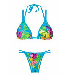 Biqu�ni estampado azul de tiras Tropical Blue Duo