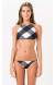 Bikini cropped xadrez preto e branco Preto E Branco