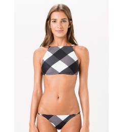 Bikini cropped xadrez preto e branco Preto E Branco