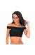 top cropped ombro a ombro preto Soutien All Black