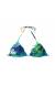 top cortininha com babado print azul Soutien Azulona