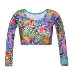 Top cropped manga longa Soutien Bigua Tropical