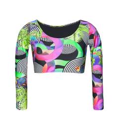 Cropped top manga longa Soutien Bossa Franja
