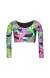 Cropped top manga longa Soutien Bossa Franja