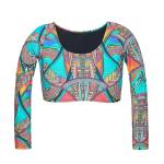 Crooped top manga longa Soutien Fractal Crop