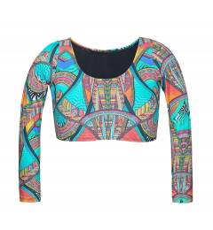 Crooped top manga longa Soutien Fractal Crop