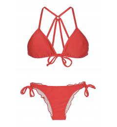 Biquni strappy vermelho Tiras Costas Red