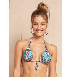 Top cortininha multicolorido lacinho frente Soutien Caribe Nago
