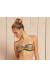 Top tomara que caia mix de estampa detalhe dourado Soutien Omega