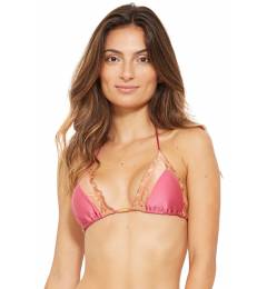 Top frufru triangulo 2 tons - Top Uau Marrom Eres