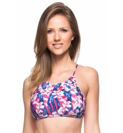 Cropped floral amarrar costa Soutien Oceano Indico
