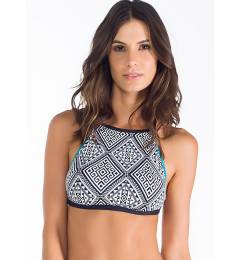 Crop top bicolor preto e branco Soutien Guaraciaba