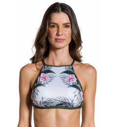 Cropped estampado esportivo - Top Cropped Flor De Kaki