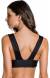Cropped detalhe v preto liso Top Cropped Noite Escura