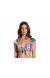 Cropped lao frente estampado - Top Encantador Etnico