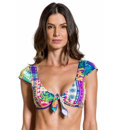 Cropped lao frente estampado - Top Encantador Etnico
