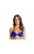 Top meia ta�a azul liso - Top Plissado Cobalt