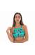 Crop top azul estampado Soutien Bloom Cropped