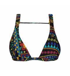 Top triangulo cortinao preto floral Soutien Bordado Cortinao