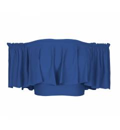Top ombro a ombro babado azul Soutien Denim Babado