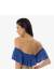 Top ombro a ombro babado azul Soutien Denim Babado
