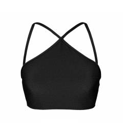 Top cropped black triangulo Soutien Duna Black Neck